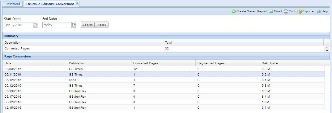 Analytics e-Editions Storage